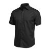 A6051XT Tall Fit Plain S/S Formal Shirt (Black)