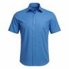 A6051 Double Two Plain S/S Formal Shirt (Cobalt)