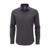A9422 Double Two Slim Fit Plain Shirt (Black)