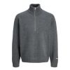 E1089 Jack & Jones Plain 1/4 Zip Jumper (Grey)