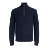 E1084 Jack & Jones Plain 1/4 Zip Jumper (Navy)