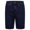 F1534 Kam Elastic Waist Denim Shorts (Indigo)